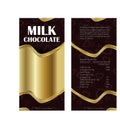 Packaging design chocolate. Gold pack design milk chocolate.