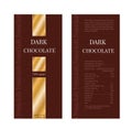 Packaging design chocolate. Vector illustration. Pack deasign dark chocolate. Royalty Free Stock Photo