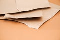 Packaging of eco-materials. Packaging paper on a brown background. Concept saving the planet from undetectable debris Royalty Free Stock Photo