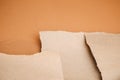 Packaging of eco-materials. Packaging paper on a brown background. Concept saving the planet from undetectable debris Royalty Free Stock Photo