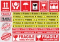 Packaging or Fragile Stickers Royalty Free Stock Photo