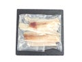 Packaging of frozen fillets of white fish, pollock Royalty Free Stock Photo