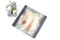 Packaging of frozen fillets of white fish, pollock