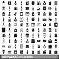 100 packaging icons set, simple style Royalty Free Stock Photo