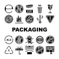 Packaging Industrial Marking Icons Set Vector