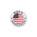 Circle National Flag Made in - United States of America. Royalty Free Stock Photo