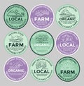 Packaging label design set for local farm product Royalty Free Stock Photo