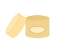 Packaging. Open empty round box on white background Royalty Free Stock Photo