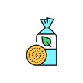 Packaging organic crispbread color line icon. Pictogram for web page, mobile app, promo