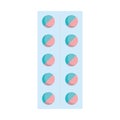 Packaging pills medication medical isolated icon on white background