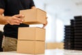 Packaging process before shipping Royalty Free Stock Photo