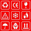 Packaging product caution sign icon vector design symbol Royalty Free Stock Photo