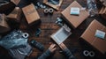 The packaging and shipping desk.AI generated image Royalty Free Stock Photo