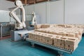 packaging and sorting robot, sorting boxes of different shapes and sizes into orderly stack