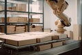 packaging and sorting robot picking up items and placing them into boxes