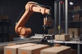 packaging and sorting robot, placing products into boxes for shipment