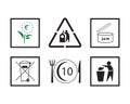 Packaging symbol warning vector Set design Royalty Free Stock Photo