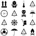 Packaging symbols icon set Royalty Free Stock Photo