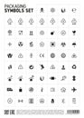 Packaging symbols set icon. Royalty Free Stock Photo