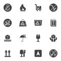 Packaging symbols vector icons set Royalty Free Stock Photo