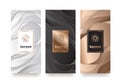 Vector set packaging templates with different texture for luxury products.logo design with trendy linear style.