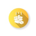 Packaging yellow flat design long shadow glyph icon