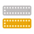 Packagings of birth control and hormonal contraceptive 21 days pills