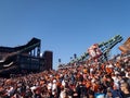 Packed bleacher section with fans of AT&T Park