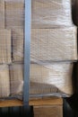Packed cardboard boxes on paletta Royalty Free Stock Photo