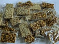 Packed of chikki food on isolated background