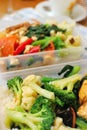 Packed Chinese set meal with vegetables Royalty Free Stock Photo