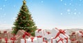 Packed christmas presents. festive postal packages 3d-illustration Royalty Free Stock Photo