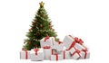 Packed christmas presents. festive postal packages 3d-illustration Royalty Free Stock Photo