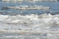 Packed And Floating Ice On The Mississippi River Royalty Free Stock Photo