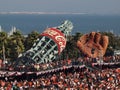 Packed house AT&T park fans standing everywhere