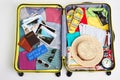 Packed luggage for family vacation. Royalty Free Stock Photo