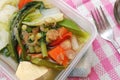Packed meal with healthy vegetables