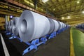 Packed rolls of steel sheet Royalty Free Stock Photo