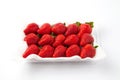 packed strawberries fruits isolated on white background Royalty Free Stock Photo