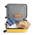 Packed suitcase with summer clothes and accessories Royalty Free Stock Photo