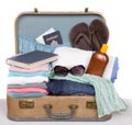 Packed vintage suitcase Royalty Free Stock Photo