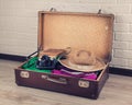 Packed Vintage Suitcase