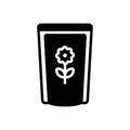 Black solid icon for Packet, bag and container Royalty Free Stock Photo
