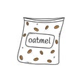 Packet of oatmeal. Vector hand drawn doodle