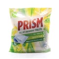 Packet of Prism all in one dishwasher tablets on a white background