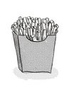 Packet of small French fries Cartoon Retro Drawing