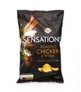 Packet of Walkers Sensation Roasted Chicken and Thyme Flavored Potato Crisps