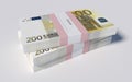 Packets of 200 Euro bills