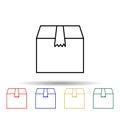 packing box multi color style icon. Simple thin line, outline vector of web icons for ui and ux, website or mobile application Royalty Free Stock Photo