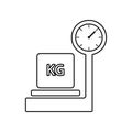 packing box on scales icon. Element of Logistic for mobile concept and web apps icon. Outline, thin line icon for website design